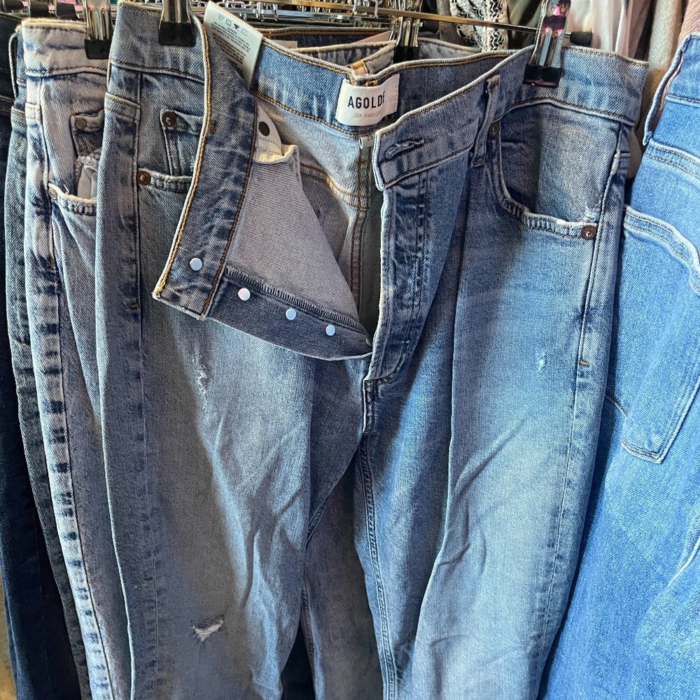 AGOLDE Riley High Rise Straight Leg Jeans Dark Wash